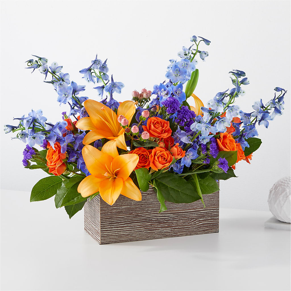 Radiant Citrus Box Bouquet – Nacogdoches Floral Company, Nacogdoches TX