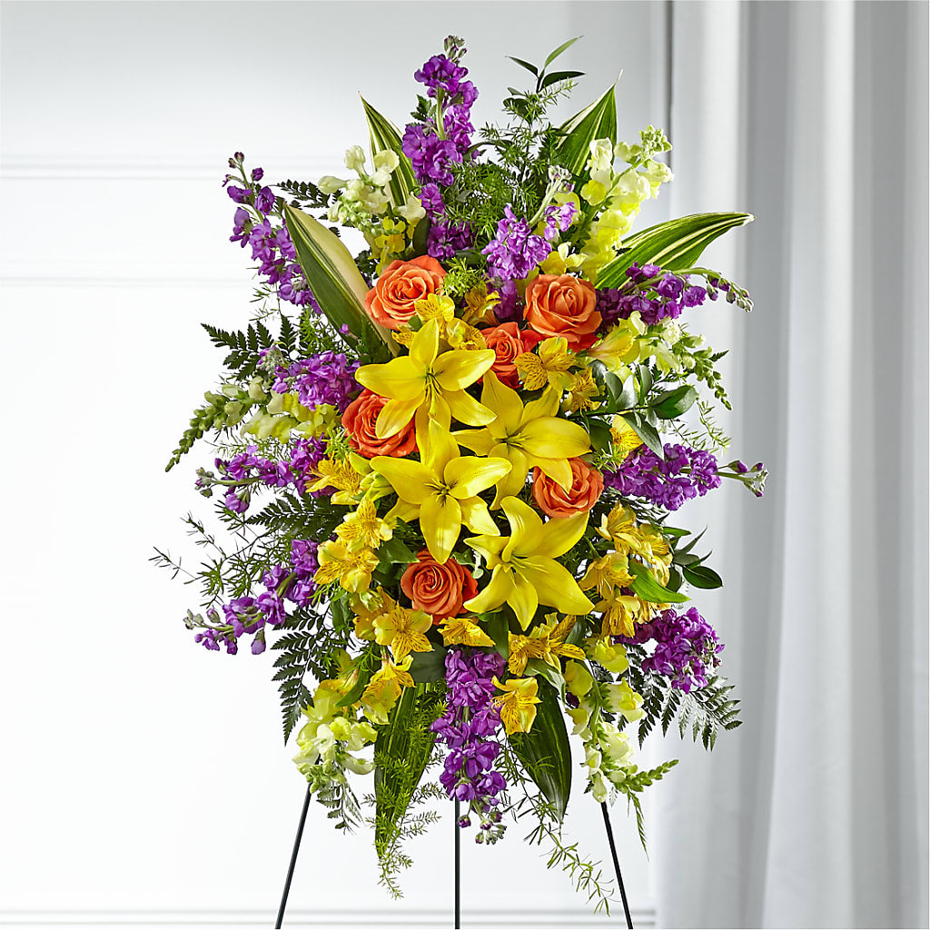 Thoughtful Prayers Standing Spray – Nacogdoches Floral Company, Nacogdoches TX