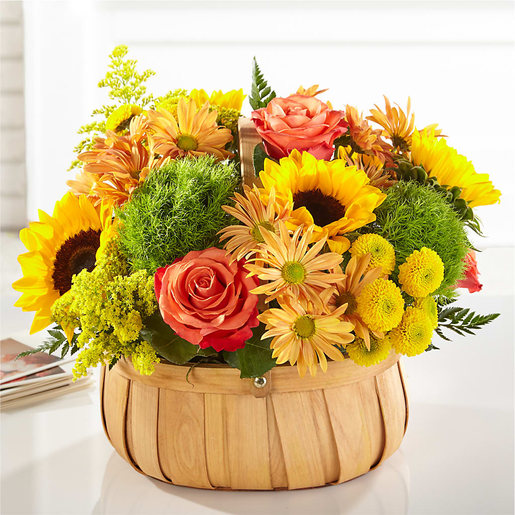 Harvest Sunflower Basket – Nacogdoches Floral Company, Nacogdoches TX
