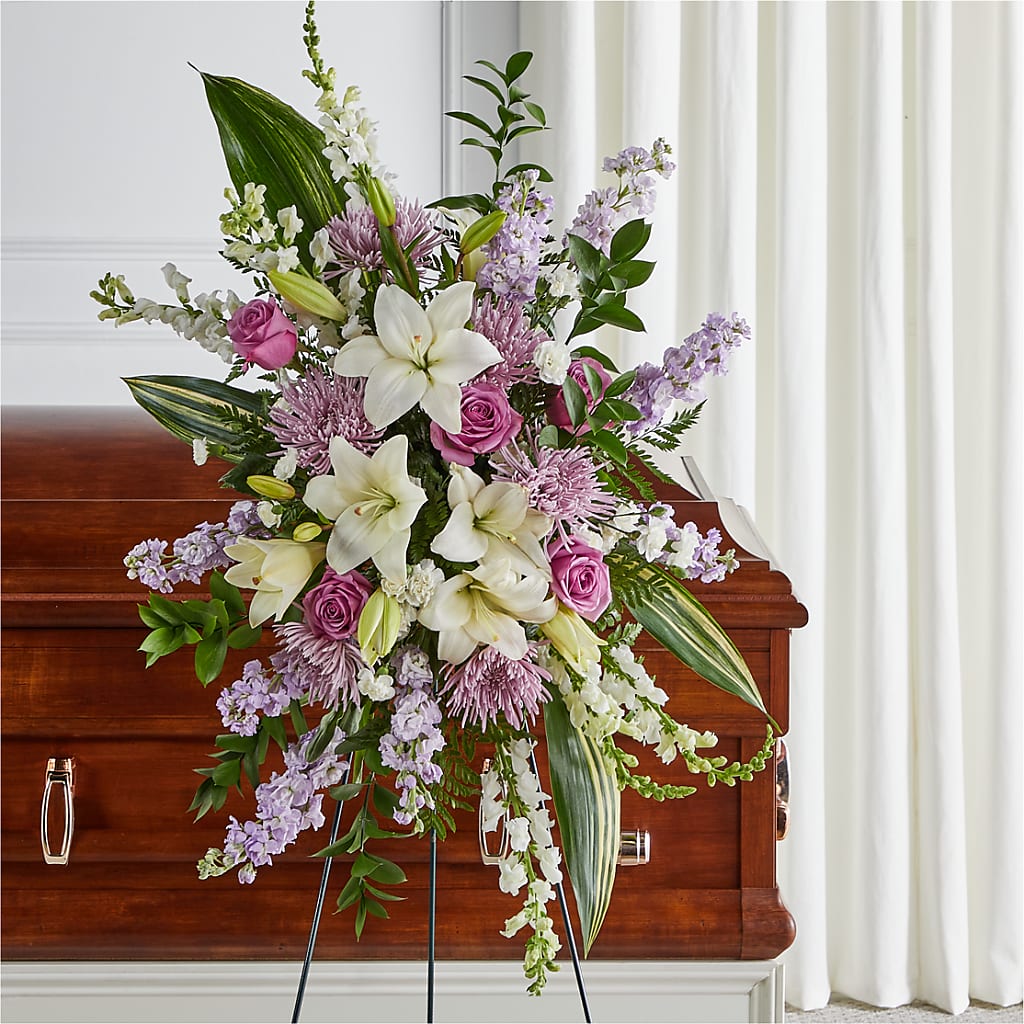 Grateful Hearts Standing Spray – Nacogdoches Floral Company, Nacogdoches TX