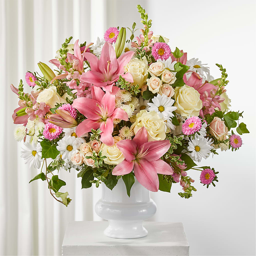 Empathetic Blooms Urn Arrangement – Nacogdoches Floral Company, Nacogdoches TX