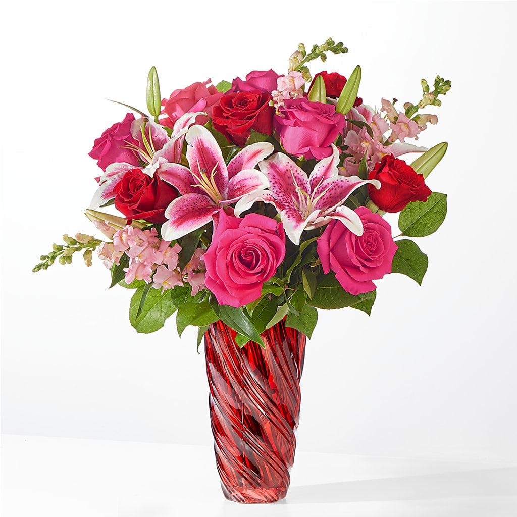 Always You Bouquet with Luxe Swirl Vase – Nacogdoches Floral Company, Nacogdoches TX