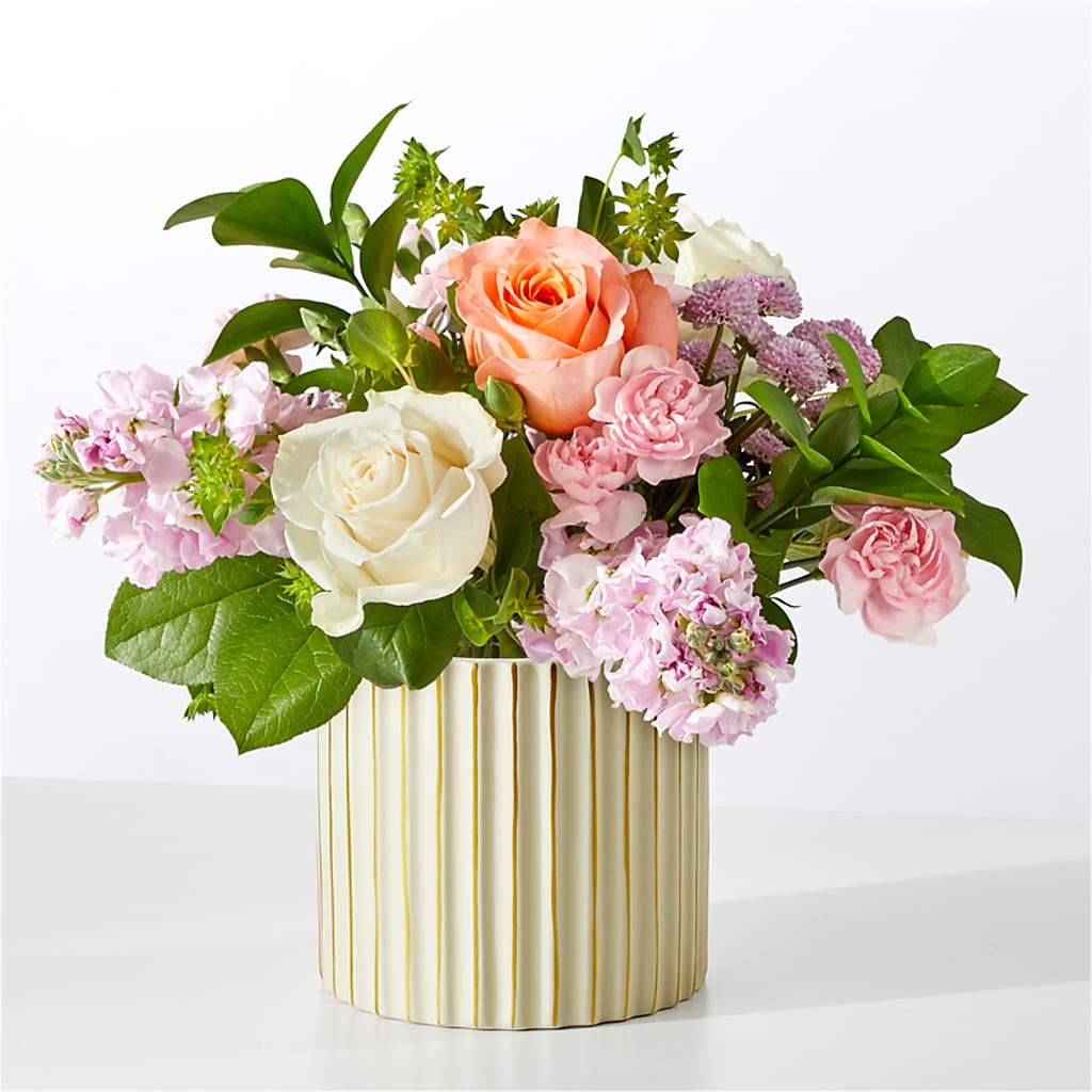 French Market Bouquet with Ivory Vase – Nacogdoches Floral Company, Nacogdoches TX
