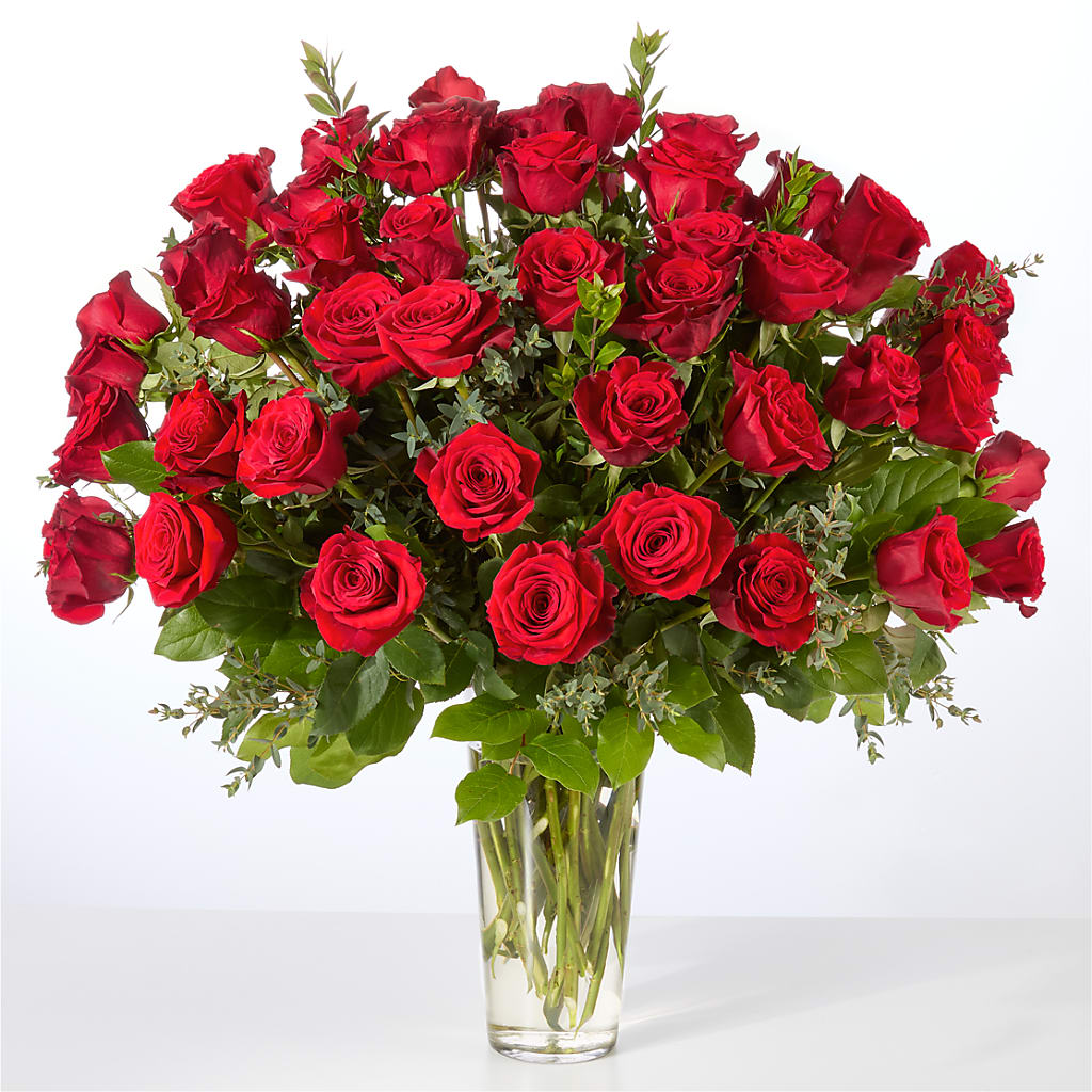 Forever Yours Fifty Stem Red Rose Bouquet – Nacogdoches Floral Company, Nacogdoches TX
