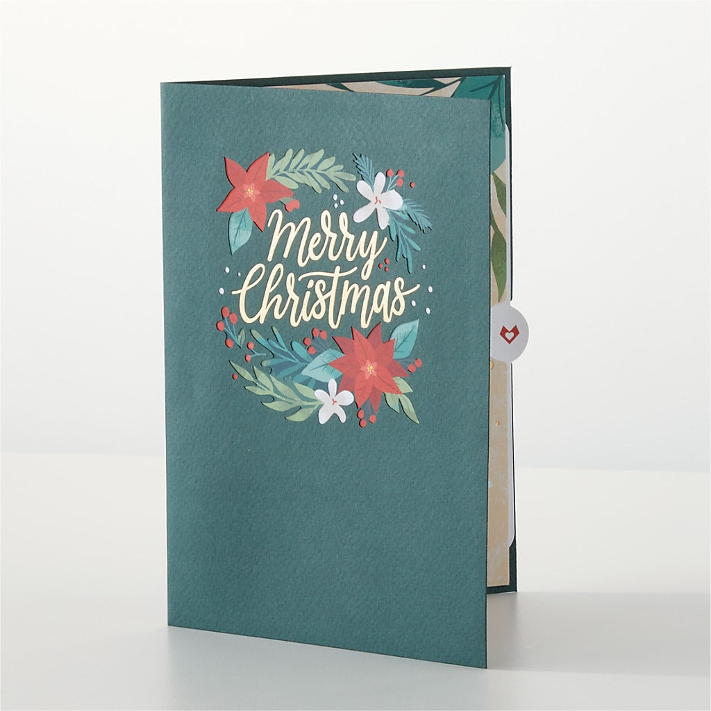 Happiest Holidays Poinsettia and Lovepop Card –  Nacogdoches Floral Company, Nacogdoches TX
