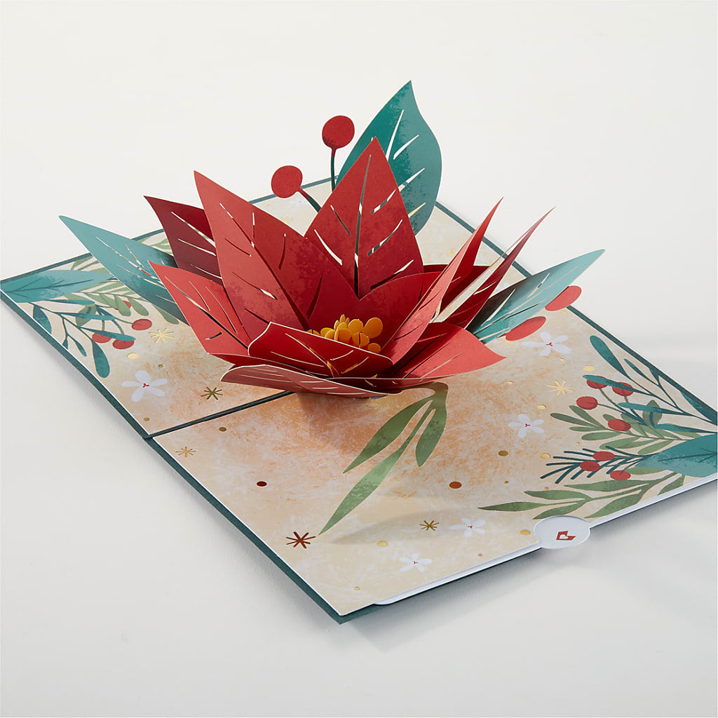 Happiest Holidays Poinsettia and Lovepop Card –  Nacogdoches Floral Company, Nacogdoches TX