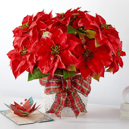 Happiest Holidays Poinsettia and Lovepop Card –  Nacogdoches Floral Company, Nacogdoches TX
