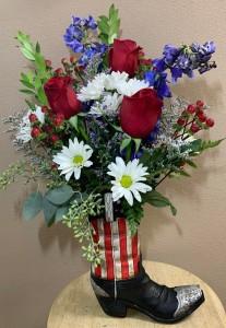American Boot Flowers –  Nacogdoches Floral Company, Nacogdoches TX
