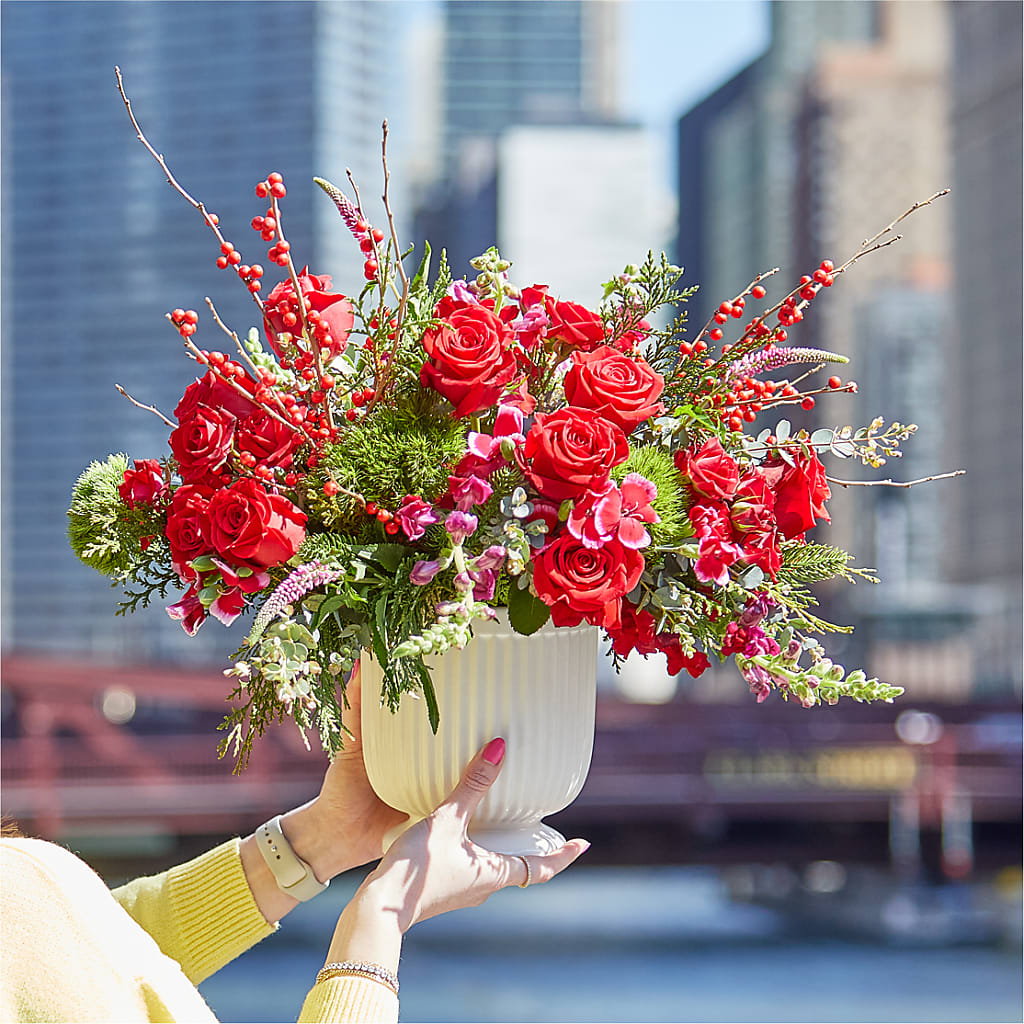 Big Red Bow Bouquet –  Nacogdoches Floral Company, Nacogdoches TX