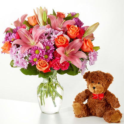One and Only Bouquet and Bear Bundle –  Nacogdoches Floral Company, Nacogdoches TX