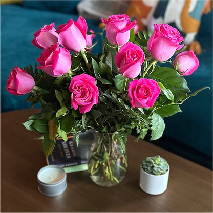 Long Stem Pink Rose Bouquet –  Nacogdoches Floral Company, Nacogdoches TX