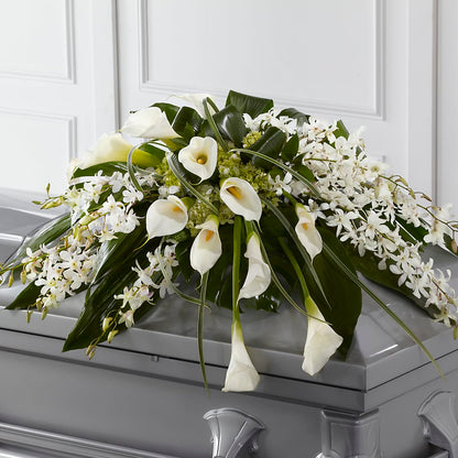 Angel Wings Casket Spray –  Nacogdoches Floral Company, Nacogdoches TX