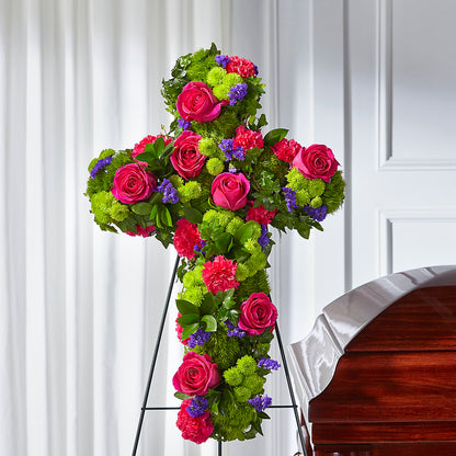 Tribute Rose Floral Cross –  Nacogdoches Floral Company, Nacogdoches TX