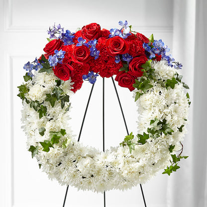 Patriotic Passion Wreath –  Nacogdoches Floral Company, Nacogdoches TX