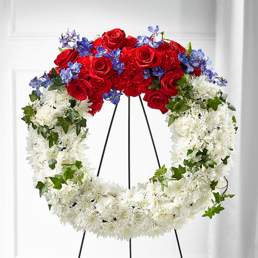 Patriotic Passion Wreath –  Nacogdoches Floral Company, Nacogdoches TX