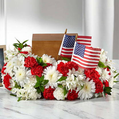 Spirit of Patriotism Cremation Adornment –  Nacogdoches Floral Company, Nacogdoches TX