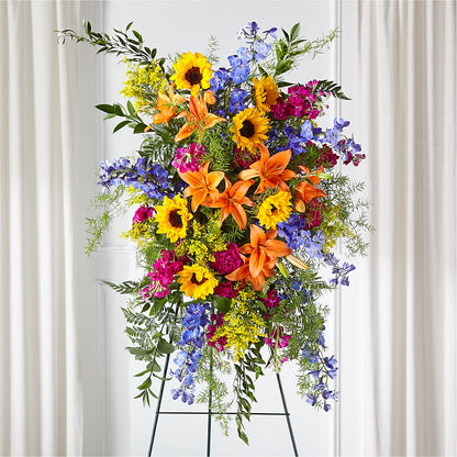 Sunlit Memories Standing Spray (Standard) –  Nacogdoches Floral Company, Nacogdoches TX