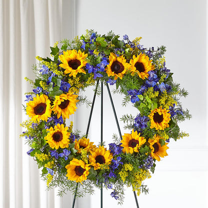 Bright Rays Wreath –  Nacogdoches Floral Company, Nacogdoches TX