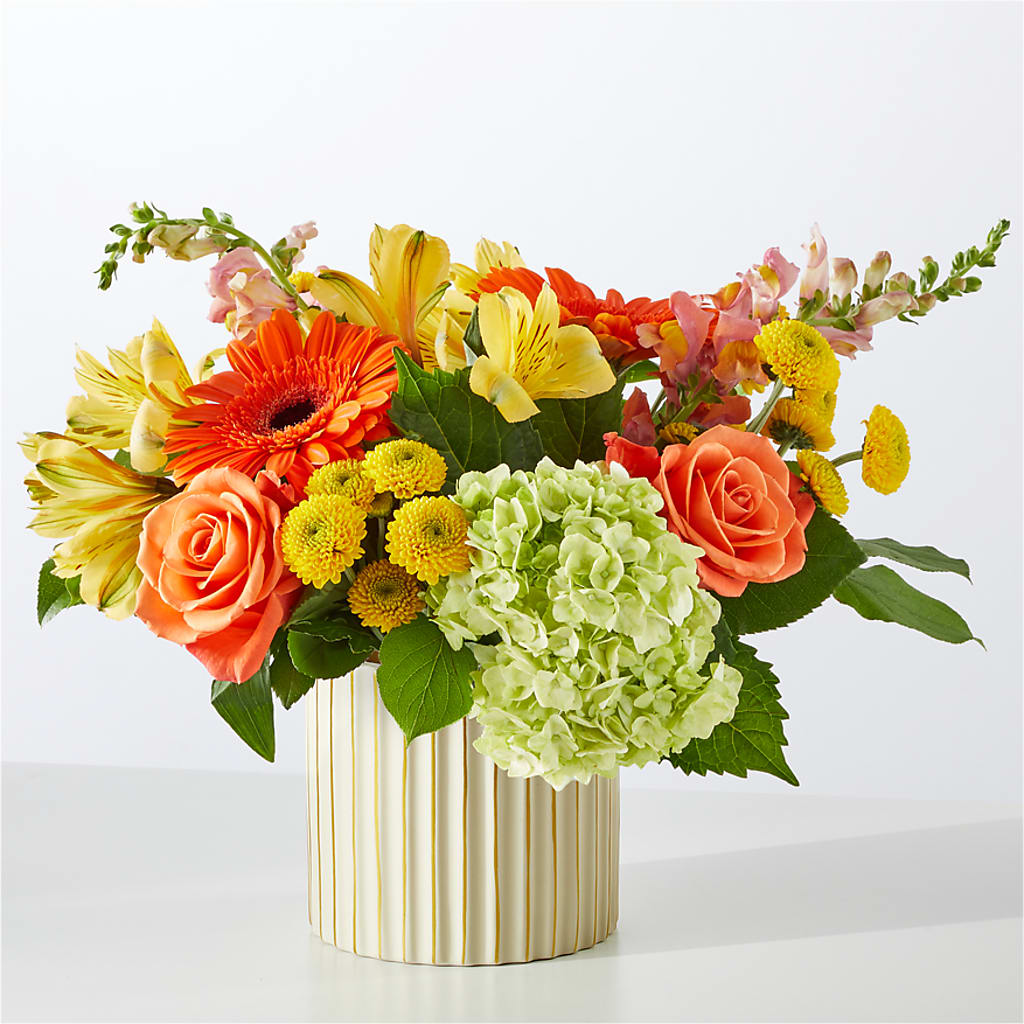 Autumn Sunshine Bouquet with Ivory Vase –  Nacogdoches Floral Company, Nacogdoches TX