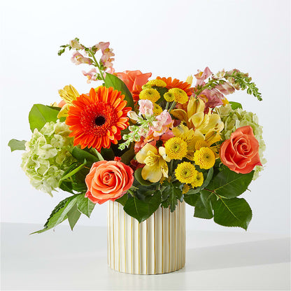 Autumn Sunshine Bouquet with Ivory Vase –  Nacogdoches Floral Company, Nacogdoches TX