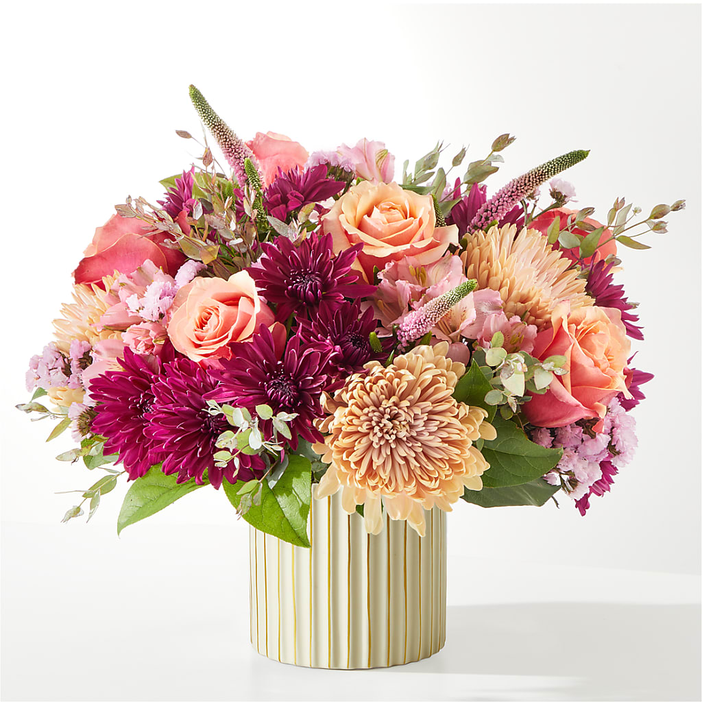 Berry Cobbler Bouquet with Ivory Vase –  Nacogdoches Floral Company, Nacogdoches TX