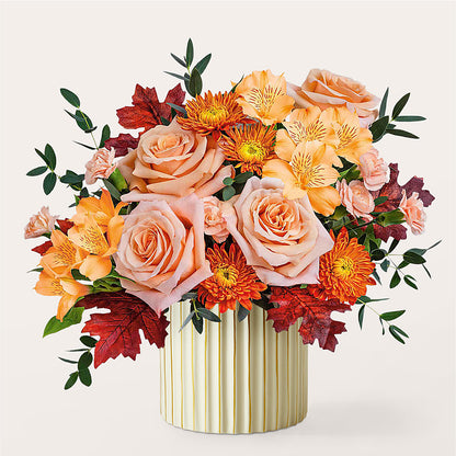 Spiced Latte Bouquet with Ivory Vase –  Nacogdoches Floral Company, Nacogdoches TX
