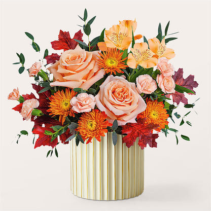 Spiced Latte Bouquet with Ivory Vase –  Nacogdoches Floral Company, Nacogdoches TX