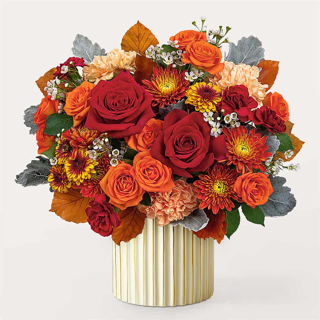 Merlot Bouquet with Ivory Vase –  Nacogdoches Floral Company, Nacogdoches TX