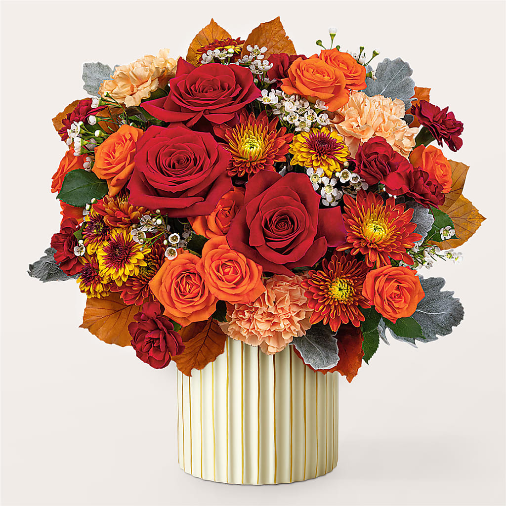 Merlot Bouquet with Ivory Vase –  Nacogdoches Floral Company, Nacogdoches TX