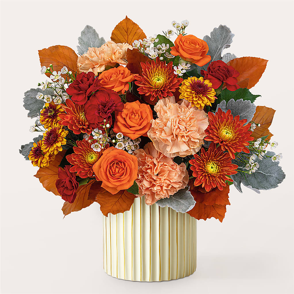 Merlot Bouquet with Ivory Vase –  Nacogdoches Floral Company, Nacogdoches TX