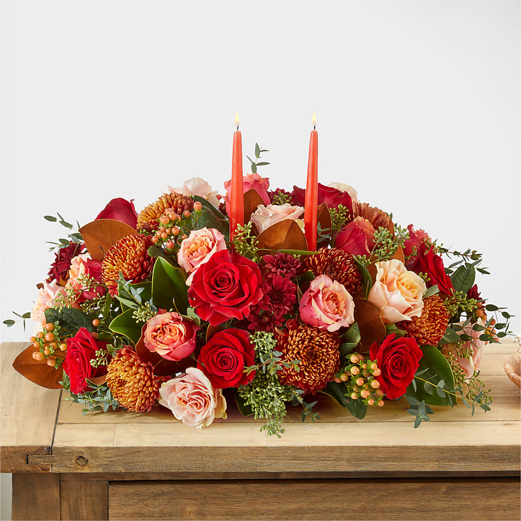 Gather Near Centerpiece –  Nacogdoches Floral Company, Nacogdoches TX
