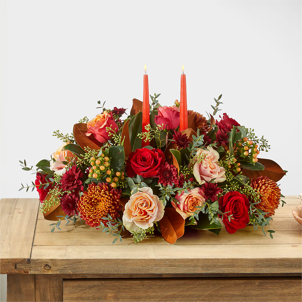 Gather Near Centerpiece –  Nacogdoches Floral Company, Nacogdoches TX