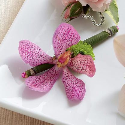 Pink Mokara Boutonniere –  Nacogdoches Floral Company, Nacogdoches TX