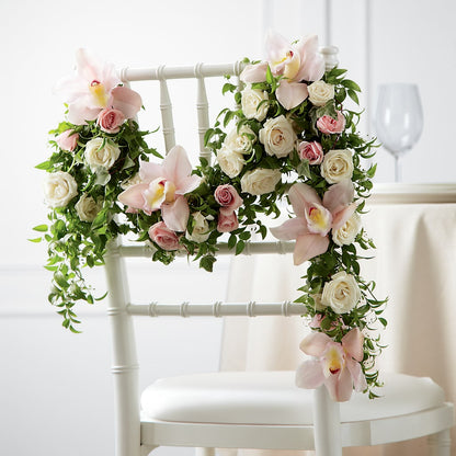 Orchid Rose Chair Décor –  Nacogdoches Floral Company, Nacogdoches TX