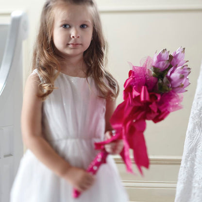 Sparkle Pink Flower Girl Bouquet –  Nacogdoches Floral Company, Nacogdoches TX