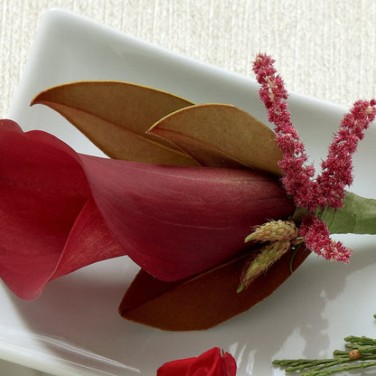 Red Calla Boutonniere –  Nacogdoches Floral Company, Nacogdoches TX