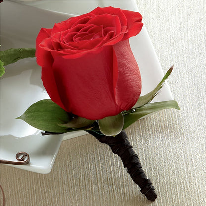 Red Rose Boutonniere –  Nacogdoches Floral Company, Nacogdoches TX