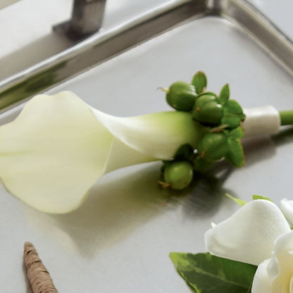 White Calla Boutonniere –  Nacogdoches Floral Company, Nacogdoches TX